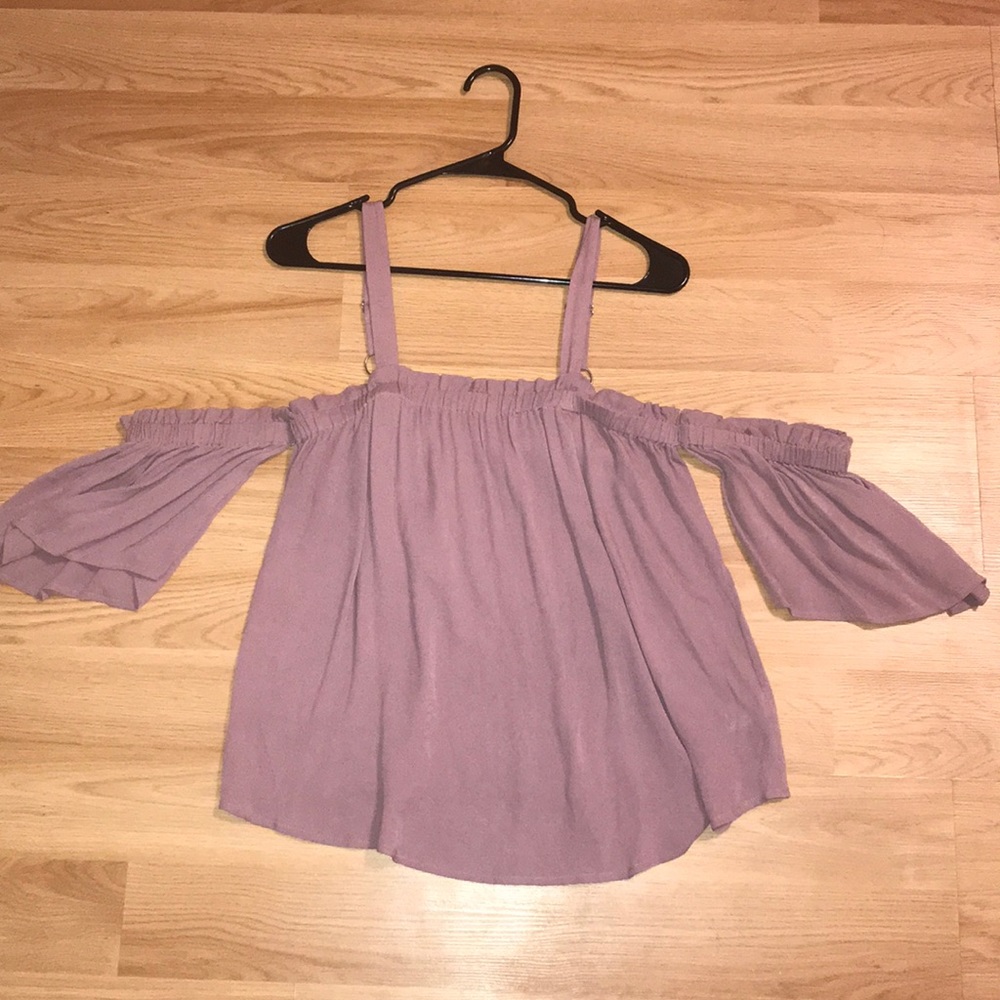 Anthropologie light purple off shoulder top!